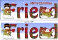 Large DL Merry Christmas FRIEND 3D decoupage with Snowman Rio