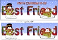 Large DL Merry Christmas to my BEST FRIEND 3D decoupage with Snowman Rio
