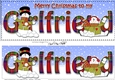 Large DL Merry Christmas to my GIRLFRIEND 3D decoupage with Snowman Rio