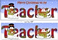 Large DL Merry Christmas to my TEACHER 3D decoupage with Snowman Rio