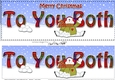 Large DL Merry Christmas TO YOU BOTH 3D decoupage with Snowman Rio