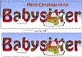 Large DL Merry Christmas to my BABYSITTER 3D decoupage with Snowman Rio