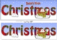 Large DL Merry Christmas BABYS 1st CHRISTMAS 3D decoupage with Snowman Rio