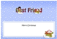 Large DL Merry Christmas BEST FRIEND insert with Snowman Rio