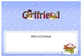 Large DL Merry Christmas GIRLFRIEND insert with Snowman Rio