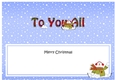 Large DL Merry Christmas TO YOU ALL insert with Snowman Rio