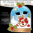3D Shaped Christmas Snow Globe Card Kit - OOps Rudolph is Ice Skating