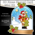 3D Shaped Christmas Snow Globe Card Kit - Rudolph has an Xmas Tree