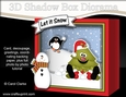 3D Christmas Diorama Shadow Box Card Mini Kit - Fun Xmas Tree is making Snowballs