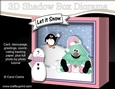 3D Christmas Diorama Shadow Box Card Mini Kit - Fun Xmas Tree is making Snowballs