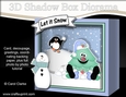 3D Christmas Diorama Shadow Box Card Mini Kit - Fun Xmas Tree is making Snowballs