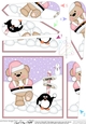 Christmas Livvy Bear having a Snowball Fight Fan Pyramage Topper