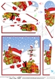 Christmas Bobbin Robin has lots of Xmas Presents Fan Pyramage Topper