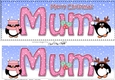 Large DL Merry Christmas MUM 3D decoupage with Penguins