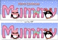 Large DL Merry Christmas MUMMY 3D decoupage with Penguins