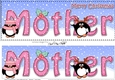 Large DL Merry Christmas MOTHER 3D decoupage with Penguins