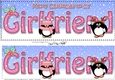 Large DL Merry Christmas to my GIRLFRIEND 3D decoupage with Penguins