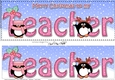 Large DL Merry Christmas to my TEACHER 3D decoupage with Penguins