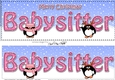 Large DL Merry Christmas BABYSITTER 3D decoupage with Penguins