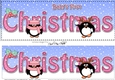 Large DL Merry Christmas BABYS 1st CHRISTMAS 3D decoupage with Penguins