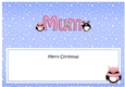 Large DL Merry Christmas MUM insert with Penguins