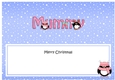Large DL Merry Christmas MUMMY insert with Penguins