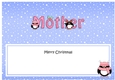 Large DL Merry Christmas MOTHER insert with Penguins