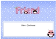 Large DL Merry Christmas FRIEND insert with Penguins