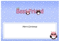 Large DL Merry Christmas BEST FRIEND insert with Penguins
