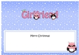 Large DL Merry Christmas GIRLFRIEND insert with Penguins