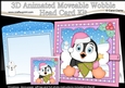 3D Animated Christmas Moveable Wobble Head Card Kit - Penguin has an Xmas Tree