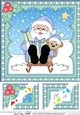 Christmas Santa 8 x 8 Scalloped Corner Topper