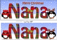 Large DL Merry Christmas NANA 3D decoupage with Tartan Penguins