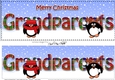Large DL Merry Christmas GRANDPARENTS 3D decoupage with Tartan Penguins