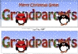 Large DL Merry Christmas GREAT GRANDPARENTS 3D decoupage with Tartan Penguins