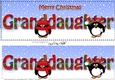 Large DL Merry Christmas GRANDDAUGHTER 3D decoupage with Tartan Penguins