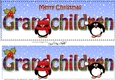 Large DL Merry Christmas GRANDCHILDREN 3D decoupage with Tartan Penguins