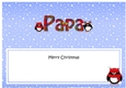 Large DL Merry Christmas PAPA insert with Tartan Penguins