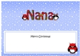 Large DL Merry Christmas NANA insert with Tartan Penguins