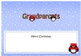 Large DL Merry Christmas GRANDPARENTS insert with Tartan Penguins