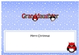 Large DL Merry Christmas GRANDDAUGHTER insert with Tartan Penguins