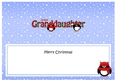 Large DL Merry Christmas GREAT GRANDDAUGHTER insert with Tartan Penguins