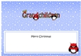 Large DL Merry Christmas GRANDCHILDREN insert with Tartan Penguins