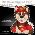 3D Shaped Christmas Card Kit - Little Husky Dog