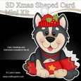 3D Shaped Christmas Card Kit - Little Husky Dog