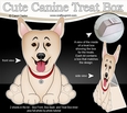 3D Cute Canine Treat Box Gift Set Mini Kit - Little White German Shepherd Dog Brandy