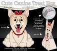 3D Cute Canine Treat Box Gift Set Mini Kit - Little White German Shepherd Dog Maia