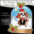 3D Shaped Christmas Snow Globe Card Kit - Little St Bernard Dog