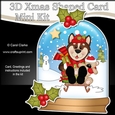 3D Shaped Christmas Snow Globe Card Kit - Little Husky Dog