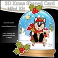 3D Shaped Christmas Snow Globe Card Kit - Little Husky Dog